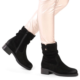 Women's leather suede ankle boots black Sergio Leone BT355-S 2