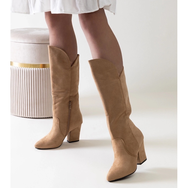 Beige Amare high heel boots 1 Beige Amare high heel boots 1