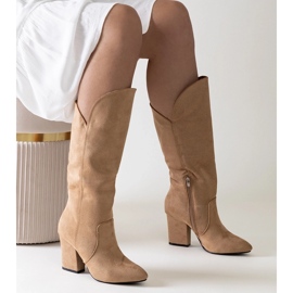 Beige Amare high heel boots 2
