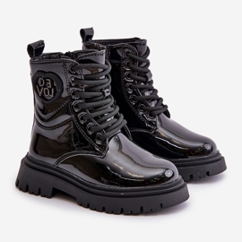 Patent Leather Ankle Boots for Girls Fur Lined with Zipper Black Evaliraea 1 Patent Leather Ankle Boots for Girls Fur Lined with Zipper Black Evaliraea 1