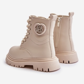 Girls' Boots Fur Lined With Zipper Beige Evaliraea 2