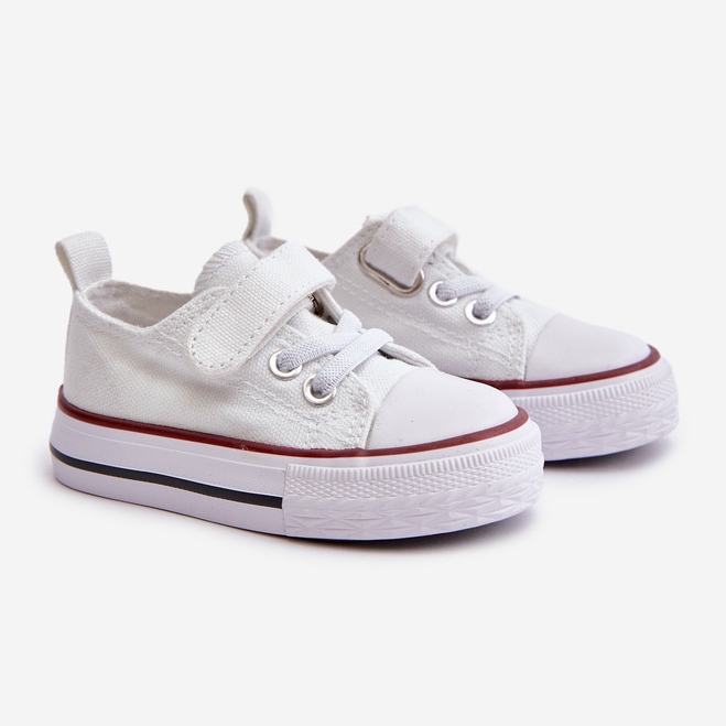 Children's Sneakers Fabric Velcro White Daloma 1