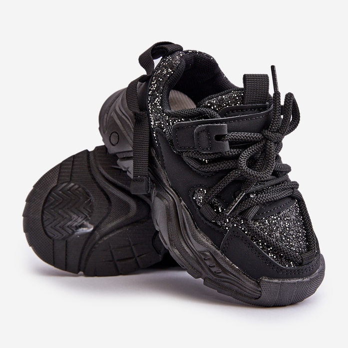 Children's Sneakers Decorated with Sequins Black Liatoma 2