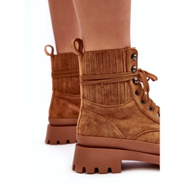 Insulated boots women's lace -up women Camel brown 4