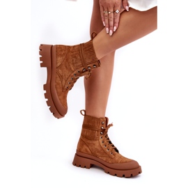 Insulated boots women's lace -up women Camel brown 3