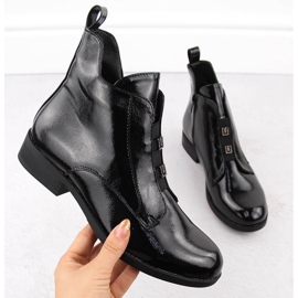 Women's black patent boots by S.Barski 1