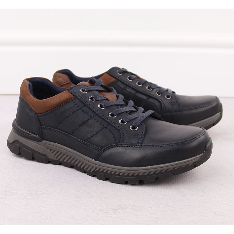 Men's leather casual shoes, navy blue, T.Sokolski J24-75 1 Men's leather casual shoes, navy blue, T.Sokolski J24-75 1