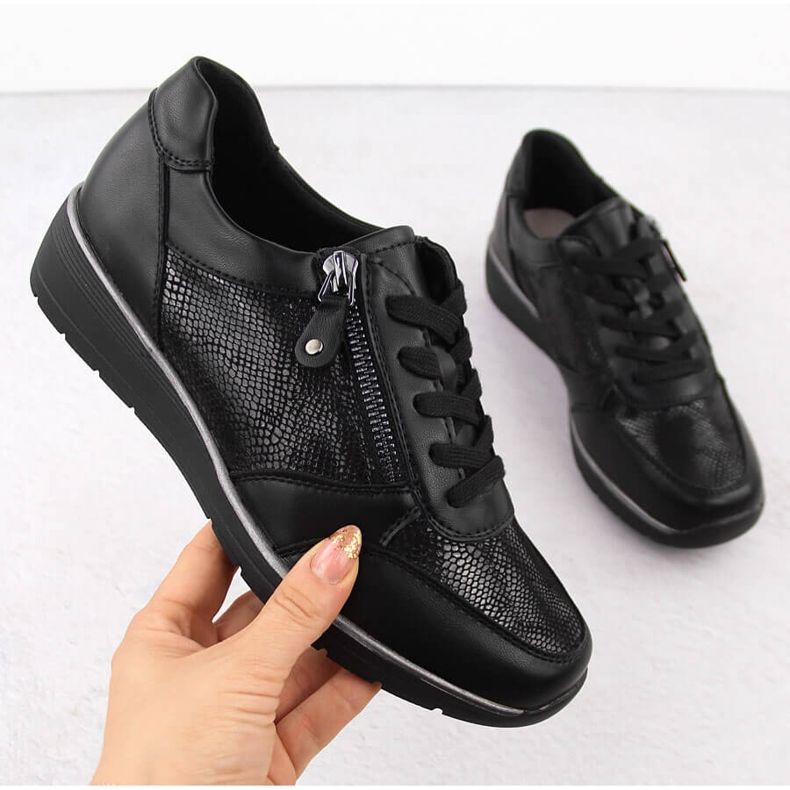 Filippo DP6633 black sports shoes with a zipper 1 Filippo DP6633 black sports shoes with a zipper 1