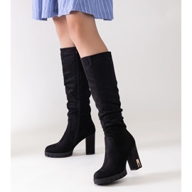 Black insulated Ashiva high-heeled boots 1