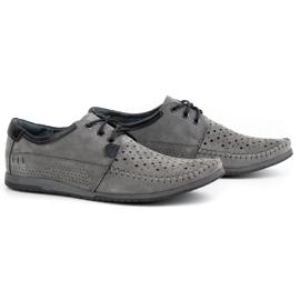 KOMODO Men's moccasin shoes 875 for summer, gray grey 3