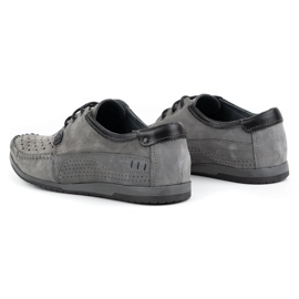 KOMODO Men's moccasin shoes 875 for summer, gray grey 5