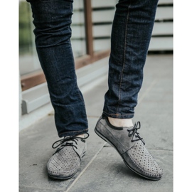 KOMODO Men's moccasin shoes 875 for summer, gray grey 2
