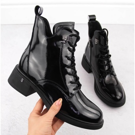 Black patent leather women's ankle boots D&A S.Barski Premium Collection CR42-089 1 Black patent leather women's ankle boots D&A S.Barski Premium Collection CR42-089 1