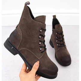 Khaki women's leather boots D&A S.Barski Premium Collection CR42-158 brown 1 Khaki women's leather boots D&A S.Barski Premium Collection CR42-158 brown 1