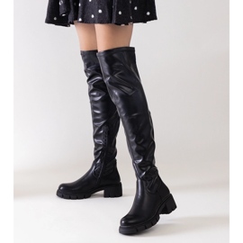 Black long boots with flat heels Erisa 1