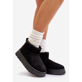 Black Saldren Women's Low Snow Boots On The Platform, Lined With Fur 1