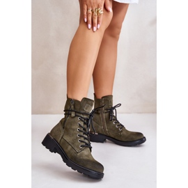 High Worker Boots With Green Maisa Zippers 2