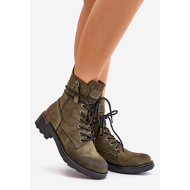 High Worker Boots With Green Maisa Zippers 1