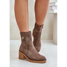 Insulated Women's Boots with High Heels, Brown Vailia 2 Insulated Women's Boots with High Heels, Brown Vailia 2