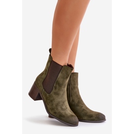 Insulated women's ankle boots, dark green, Radeya 1