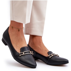 Zazoo 2885 Women's leather ballerinas with decoration black 4