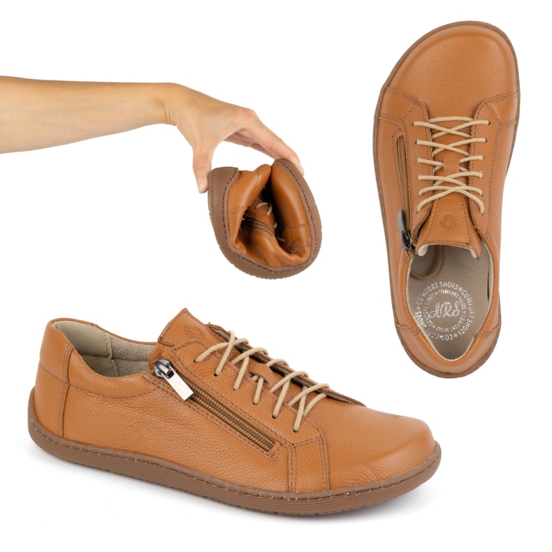 Olivier Women's minimalist barefoot leather shoes model 1243 red orange 1 Olivier Women's minimalist barefoot leather shoes model 1243 red orange 1