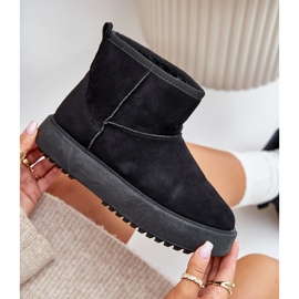 Women's Platform Snow Boots Made of Eco Suede, Black Atteria 2