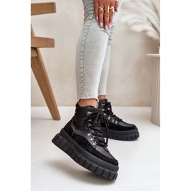 Women's Insulated Trapper Ankle Boots on the Black Jelenia Platform 2