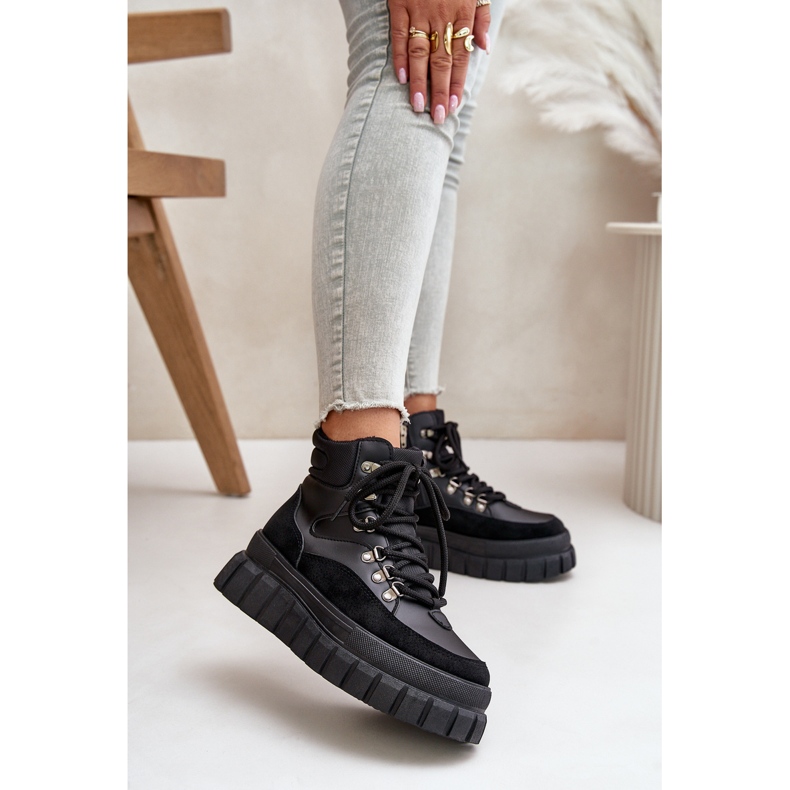 Women's Insulated Trapper Ankle Boots on the Black Jelenia Platform 2