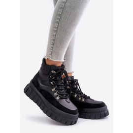 Women's Insulated Trapper Ankle Boots on the Black Jelenia Platform 1