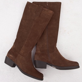 Brown leather women's cowboy boots by Sergio Leone KZ268 2 Brown leather women's cowboy boots by Sergio Leone KZ268 2