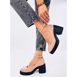 Termet Khaki Wide Heel Pumps beige 2