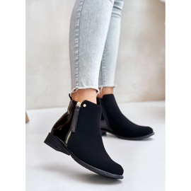 Insulated flat-heeled ankle boots with a low upper, Black Zinariella 2