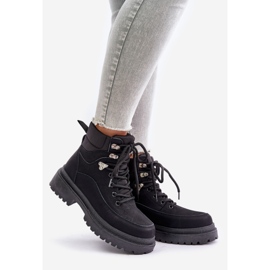 Women's Trapper Boots Lace-up Black Rabaria 1