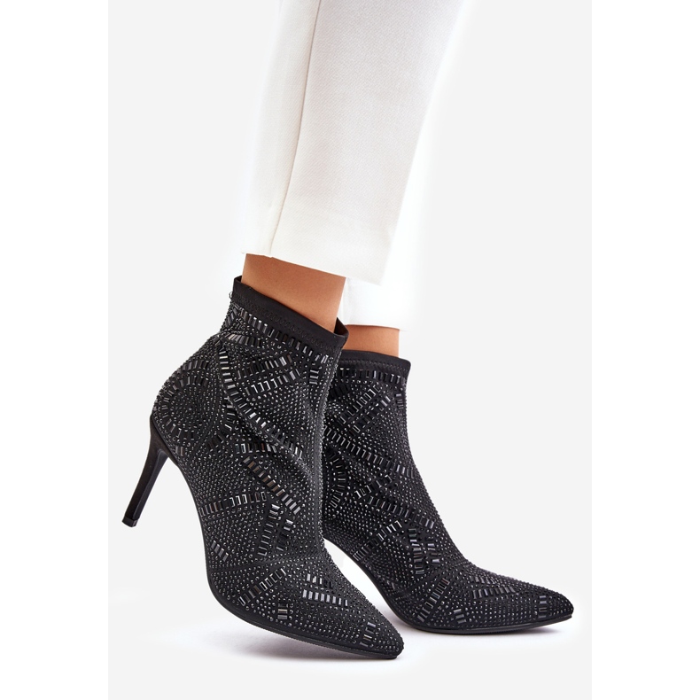 S. BARSKI Slip-on Decorated Ankle Boots S.Barski HY42-161 Black 1