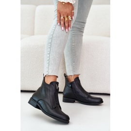 Low Women's Boots On Flat Heels Warmed Black S.Barski HY42-119 Black 2