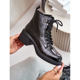S.Barski Leather Patent Ankle Boots Insulated D&amp;A JC42-78 Black 2