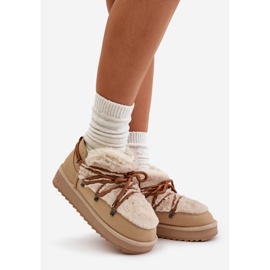 Low Platform Snow Boots With Fur D.Franklin DFSH370011 Beige 1