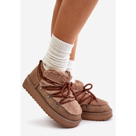 Low Platform Snow Boots With Fur D.Franklin DFSH370011 Brown 1