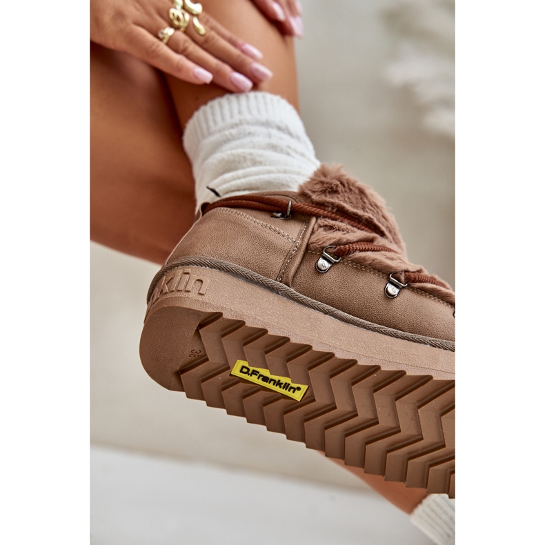 Low Platform Snow Boots With Fur D.Franklin DFSH370011 Brown 2