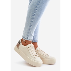 Insulated Women's Sneakers on the Big Star Platform OO274A454 Beige 1