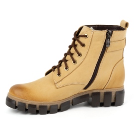 Olivier Women's leather boots, insulated, 373BB, beige 1