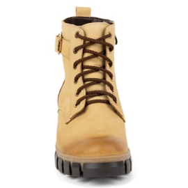 Olivier Women's leather boots, insulated, 373BB, beige 3