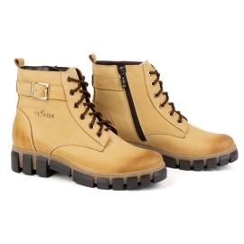 Olivier Women's leather boots, insulated, 373BB, beige 4