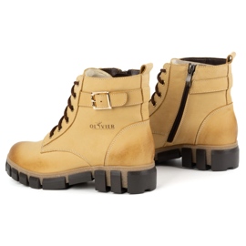 Olivier Women's leather boots, insulated, 373BB, beige 6