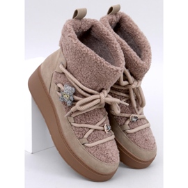 Remati Khaki snow boots with shearling brown 1