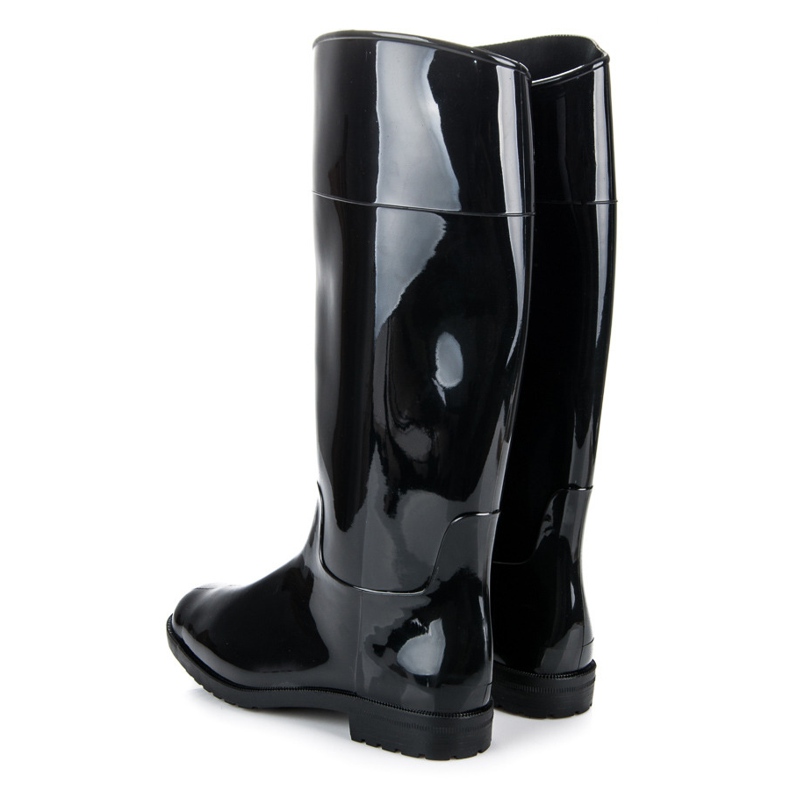 Lacquered rubber boots black 1