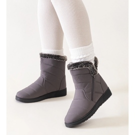 Gray snow boots decorated with Khit fur grey 1