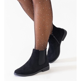 Black classic ankle boots with an elastic insert, eco-suede Maiza 1