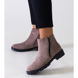 Brown eco-suede ankle boots by Branda 1 Brown eco-suede ankle boots by Branda 1